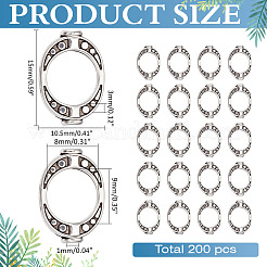 200Pcs Oval Tibetan Style Alloy Bead Frame&nbsp;TIBE-ME0001-12