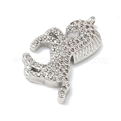 Brass Micro Pave Cubic Zirconia Pendants&nbsp;KK-I476-25A-P01