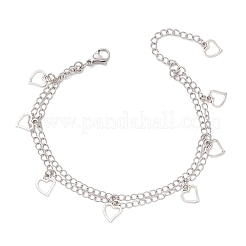 Heart Alloy Charm Bracelets&nbsp;BJEW-JB12038