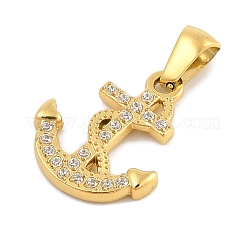 Ion Plating(IP) 304 Stainless Steel Micro Pave Cubic Zirconia Pendants&nbsp;STAS-D112-03G-08