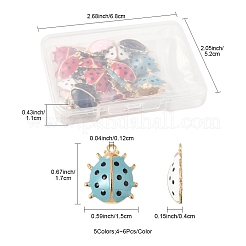 24Pcs 5 Styles Alloy Enamel Pendants&nbsp;ENAM-FS0002-94