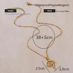 Vintage 304 Stainless Steel Glass Eye of Ra Pendant Necklaces for Women&nbsp;LS-EQ3909