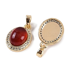 Natural Carnelian(Dyed & Heated) Oval Pendants&nbsp;KK-P283-41G