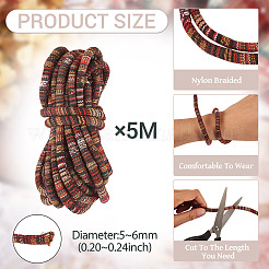 5M Ethnic Style Nylon Braided Round Cords&nbsp;OCOR-TA0003-21D