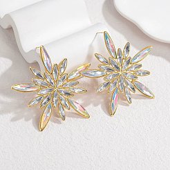 304 Stainless Steel Glass Stud Earrings for Women&nbsp;EJEW-M095-16G