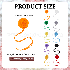 30Pcs 10 Colors Polyester Pompom Ball&nbsp;DIY-BC0016-45