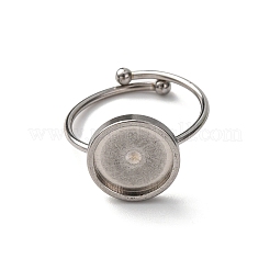 Adjustable 304 Stainless Steel Cuff Ring Components&nbsp;STAS-D372-08P-04