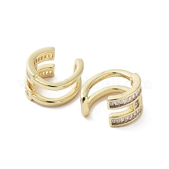 Rack Plating Brass Micro Pave Cubic Zirconia Cuff Ring&nbsp;EJEW-C081-10G