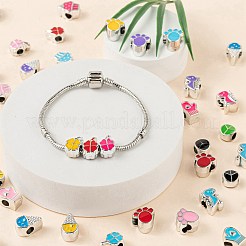 70Pcs 7 Style UV Plating Acrylic European Beads&nbsp;OACR-LS0001-03