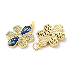 Brass Micro Pave Clear Cubic Zirconia Pendants&nbsp;KK-C045-29G