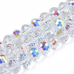 Electroplate Transparent Glass Beads Strands&nbsp;EGLA-N002-16-B03