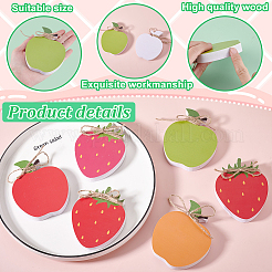 6Pcs Wood Fruits Figurines&nbsp;AJEW-GA00022
