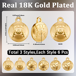 18Pcs 3 Styles Sport Theme 304 Stainless Steel Pendants&nbsp;STAS-SC0021-02