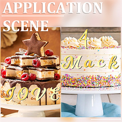 2 Sets Birthday Theme Mirror Effect Acrylic Birthday Cupcake Insert Card Decoration&nbsp;AJEW-SP0001-77A