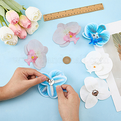 3 Pairs 3 Colors Flower Cloth Shoe Decoration&nbsp;AJEW-FG0005-72