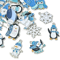 20Pcs 20 Styles Winter Theme Alloy Enamel Pendants&nbsp;ENAM-FS0001-96