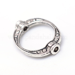 Donut Tibetan Style Alloy Bead Frames&nbsp;TIBE-R309-04AS-RS