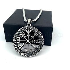Vintage Viking Hollow Compass 304 Stainless Steel Pendant Necklaces for Men Women&nbsp;RB1403