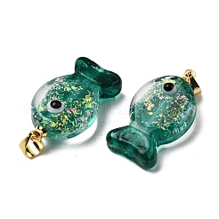 Handmade Dichroic Foil Lampwork Pendants&nbsp;X2-DICH-G001-01G-05