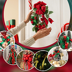 Christmas Polyester Ribbon&nbsp;OCOR-WH0105-027A