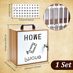 Rectangle Wood & Iron Desktop Mobile Phone Storage Boxes&nbsp;AJEW-UN0005-43