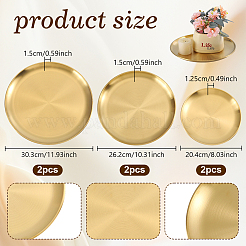 6Pcs 3 Styles Round 201 Stainless Steel Jewelry Storage Trays for Rings&nbsp;AJEW-NB0009-43