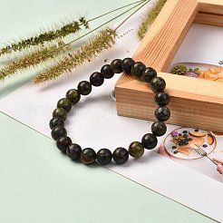 Natural Dragon Blood Jasper Stretch Bracelets for Men Women&nbsp;BJEW-JB06696
