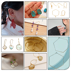 Brass Earring Hooks & Leverback Earring Findings&nbsp;KK-ME0002-48