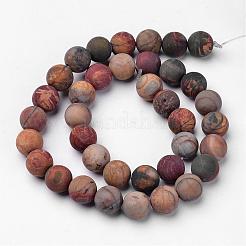 Natural Polychrome Jasper/Picasso Stone/Picasso Jasper Beads Strands&nbsp;G-D809-03-10mm