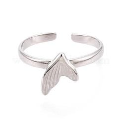 Adjustable 304 Stainless Steel Open Cuff Rings for Women&nbsp;RJEW-N052-27P