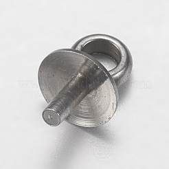 201 Stainless Steel Cup Pearl Peg Bails Pin Pendants&nbsp;STAS-I097-043P