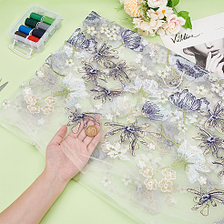 3D Flower Organgza Polyester Embroidery Ornament Accessories&nbsp;DIY-WH0632-47B