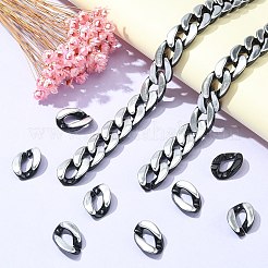 100Pcs Silver Color Plated Acrylic Linking Rings&nbsp;SACR-CJ0001-31