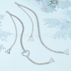2 Sets 2 Style Brass Rhinestone Non-slip Bra Straps&nbsp;AJEW-NB0003-13