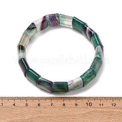 Square Natural Dragon Veins Agate(Dyed & Heated) Beaded Stretch Bracelets for Women Men&nbsp;GG-CBA9ACE-B16