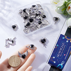 30Pcs 5 Styles Rack Plating Alloy Glass Pendants&nbsp;FIND-SC0006-66