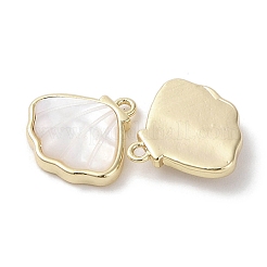 Brass Pave Shell Charms&nbsp;X-KK-G491-41G