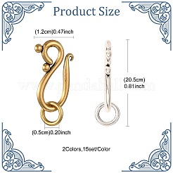30Pcs 2 Colors Tibetan Style Hook and Eye Clasps&nbsp;FIND-FS0005-27