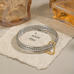 304 Stainless Steel Three-layer Bangles&nbsp;RT3191