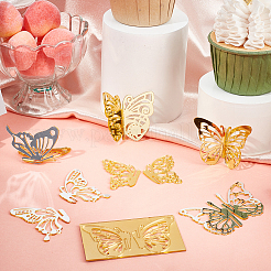 12Pcs 6 Styles Acrylic Mirror Butterfly Cupcake Toppers&nbsp;FIND-CN0001-44