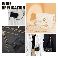 Braided PU Leather & Iron Chain Bag Handles&nbsp;FIND-WH0143-21KCG-02