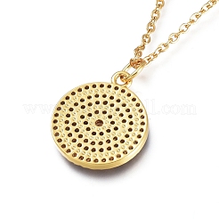 Brass Micro Pave Cubic Zirconia Pendant Necklaces&nbsp;X-NJEW-L146-34B-G