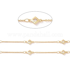 Clear Cubic Zirconia Rhombus Link Chains&nbsp;CHC-G016-03G