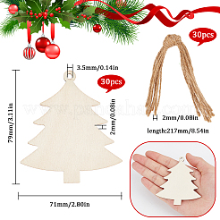 30Pcs Unfinished Natural Wood Cutouts Ornaments&nbsp;WOOD-SC0001-77