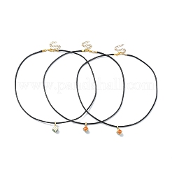 Alloy Enamel Dice Pendant Necklace with Polyester Cords&nbsp;NJEW-JN04515