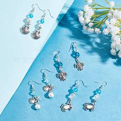 Blue Ocean Theme Earrings DIY Making Kits&nbsp;DIY-SC0017-90