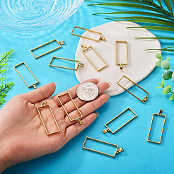12Pcs 304 Stainless Steel Open Back Bezel Pendants&nbsp;STAS-TA0006-50G
