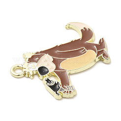 Light Gold Plated Alloy Enamel Pendants&nbsp;LS-ENAM-L041-06E