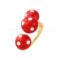 Brass Enamel Open Cuff Rings for Women&nbsp;RJEW-U057-23G-03