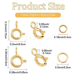 20Pcs 2 Styles Brass Spring Ring Clasps&nbsp;KK-YW0004-54